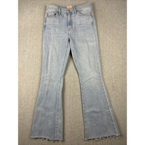 Mother Jeans Womens 28 Blue Weekender Fray Mentally Elsewhere Light Flare USA